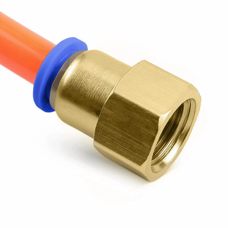 Pneumatic Push In Fitting Female Stud Straight Air Hose Inline Connector Line