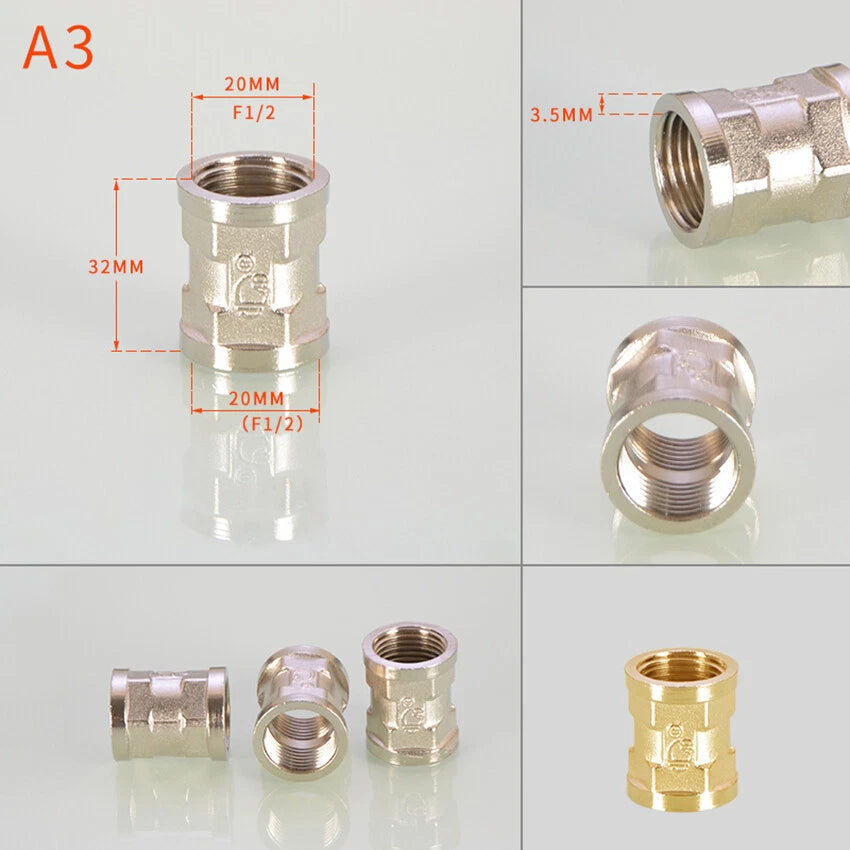 BSP 1/2" Brass Pipe Fittings — Adapters, Elbows, Tees & Connectors