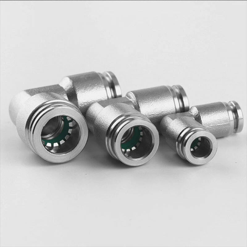 Pneumatic Push-In Elbow Fittings — Equal & Reducing Elbow Connectors for Air & Water Hose