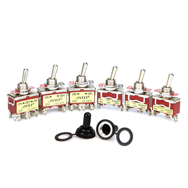 Metal Toggle Switch 250V AC 15A — On/Off Flick Switch for Dashboard & Panel (BEM / E-TEN)