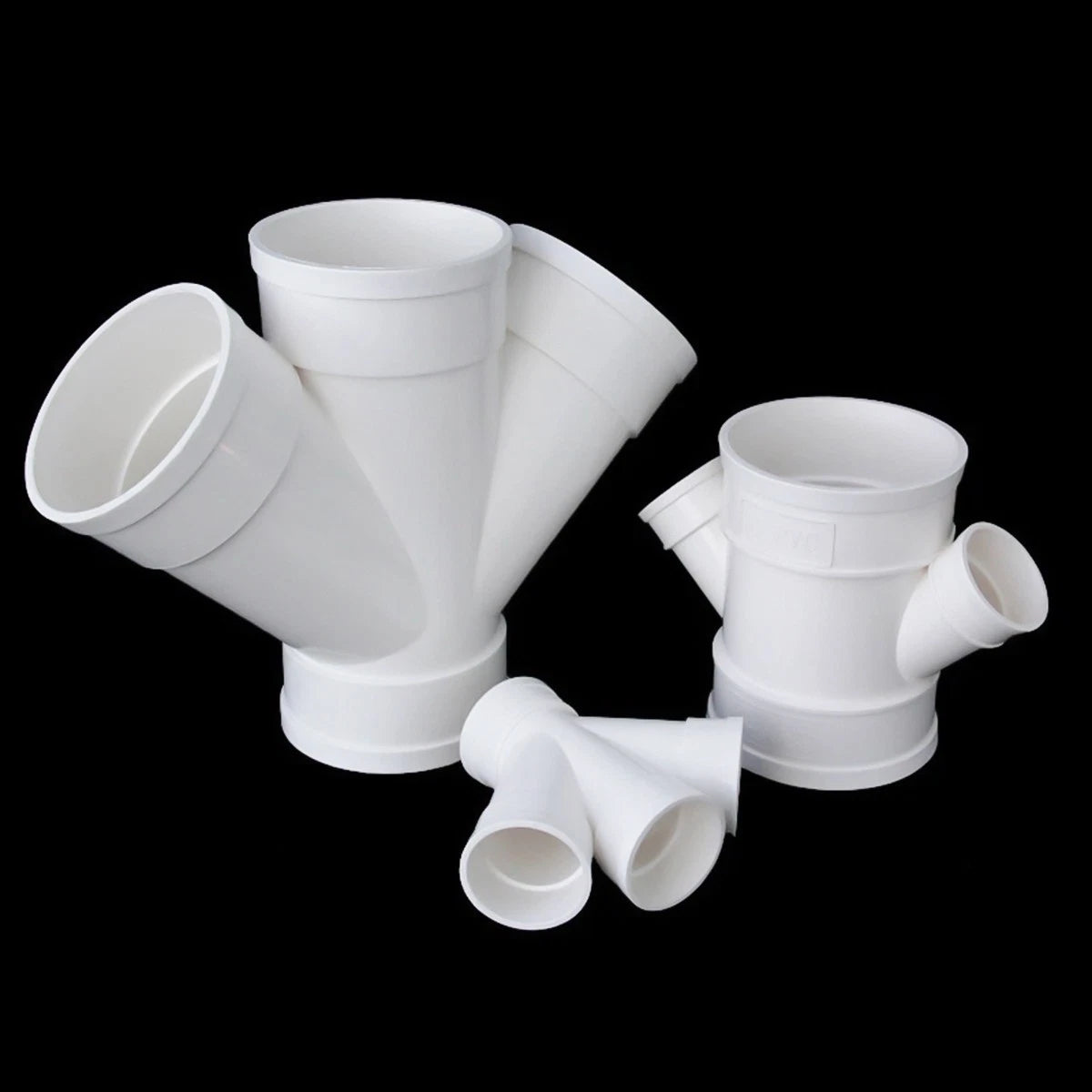 PVC 4-Way Equal Reducer Drainage Pipe Connectors Various Types Tube Fittings