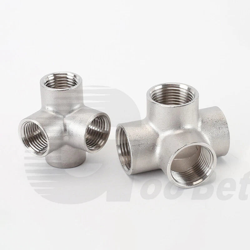 BSP Female Stainless Steel Pipe Fitting — 3/4/5-Way Adapter, 1/4" to 2"