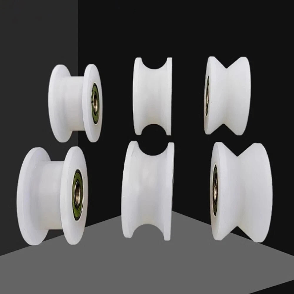 OD 30-85mm Nylon Pulley Wheel with Ball Bearing U/V/H Groove for Door and Window