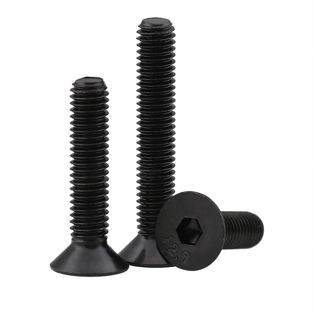M1.6–M3 Countersunk Socket Head Screws – 12.9 Grade Carbon Steel, Flat Head, Fully Threaded (3–50mm Overall Length)