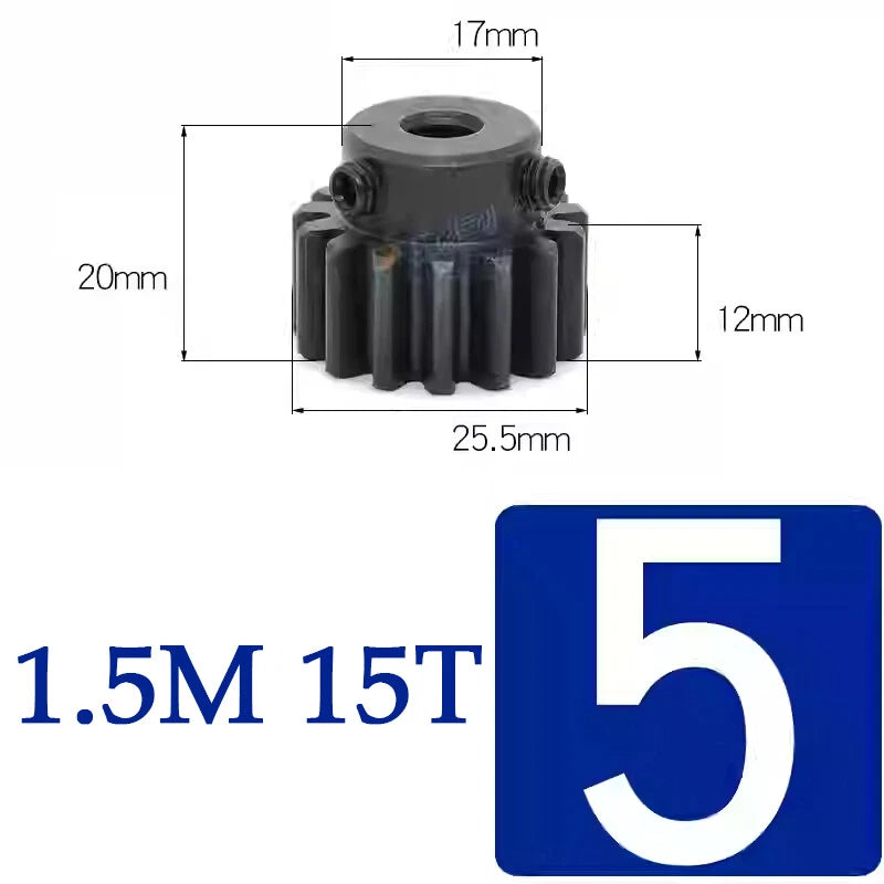 Spur Gears 1.5 Mod Transmission Gear With Step 45#Steel Pinion Motor Gear 15~50T