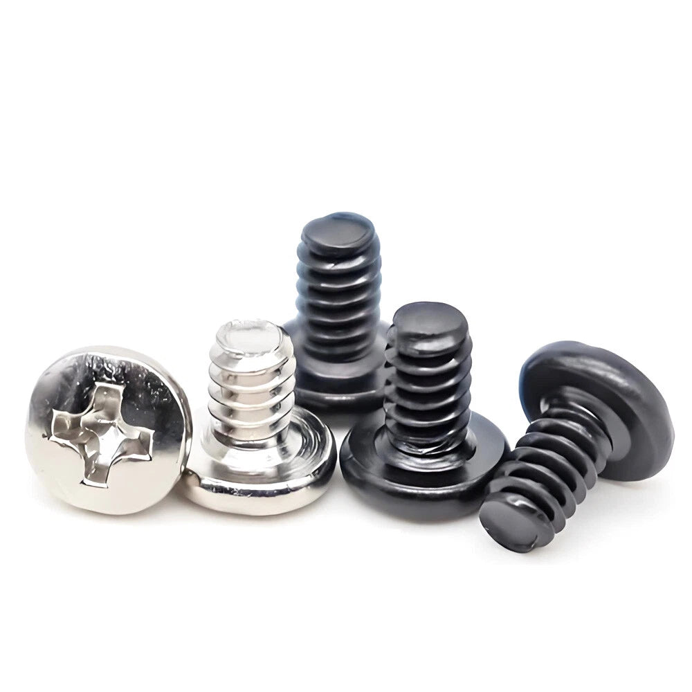 Phillips Pan Head Machine Screws — Nickel Plating & Black Zinc, M2–M6, 10 or 25 Pcs