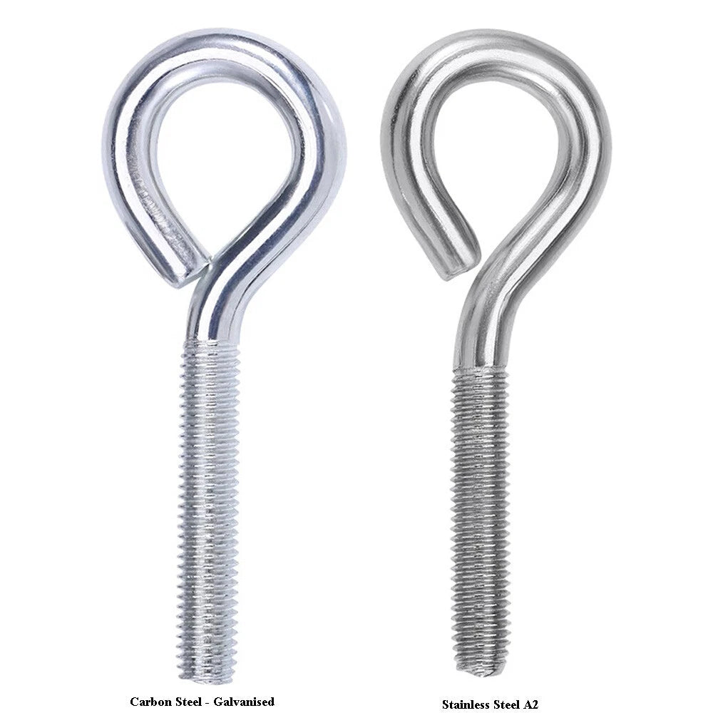 Galvanised Eye Screws Hooks Eye Bolts Closed Screws Rod Stainless Threaded Rings