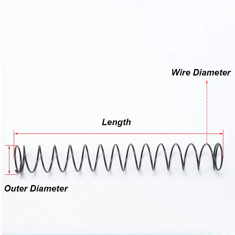 1 Meter Compression Spring Steel Pressure Springs Wire Diameter 0.3mm to 1mm