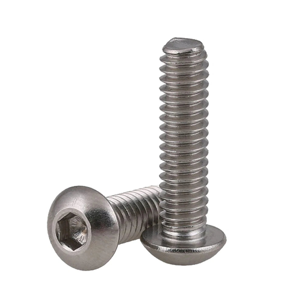 #2–5/16" UNC Allen Button Head Machine Screws – A2 Stainless Steel, Hex Socket, Lengths 3/16"–2"
