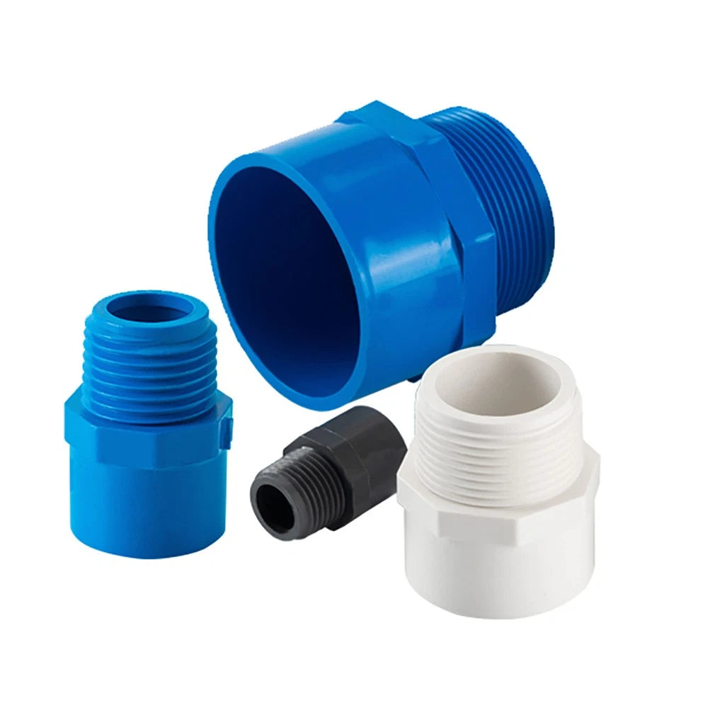 20-90mm PVC Male Threaded Straight Coupling Socket Hex Pipe Connector Fittings