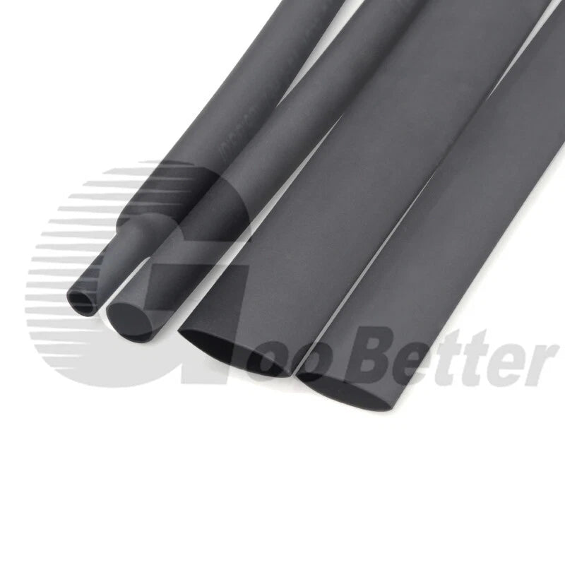 Black Heat Shrink Tubing 2:1 Ratio — Electrical Wire Insulation Sleeve