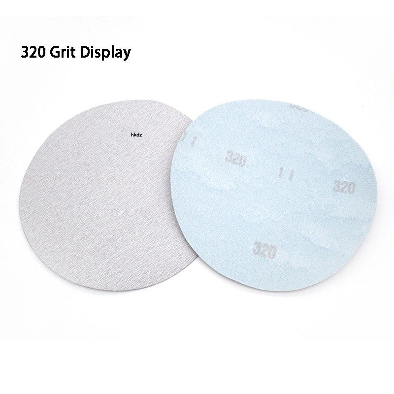 7 Inch 180mm White Flocking Sanding Disc Dry Use Hook & Loop Sandpaper 60-1000 #