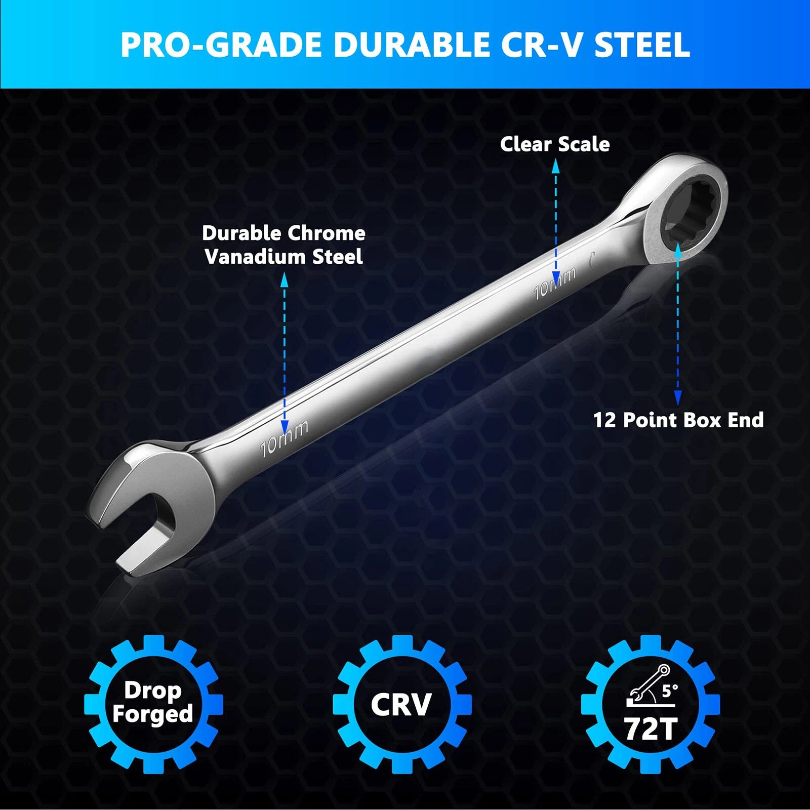 Ratchet Wrench Spanner Combination Fixed Head Wrench Metric 6mm To 32mm