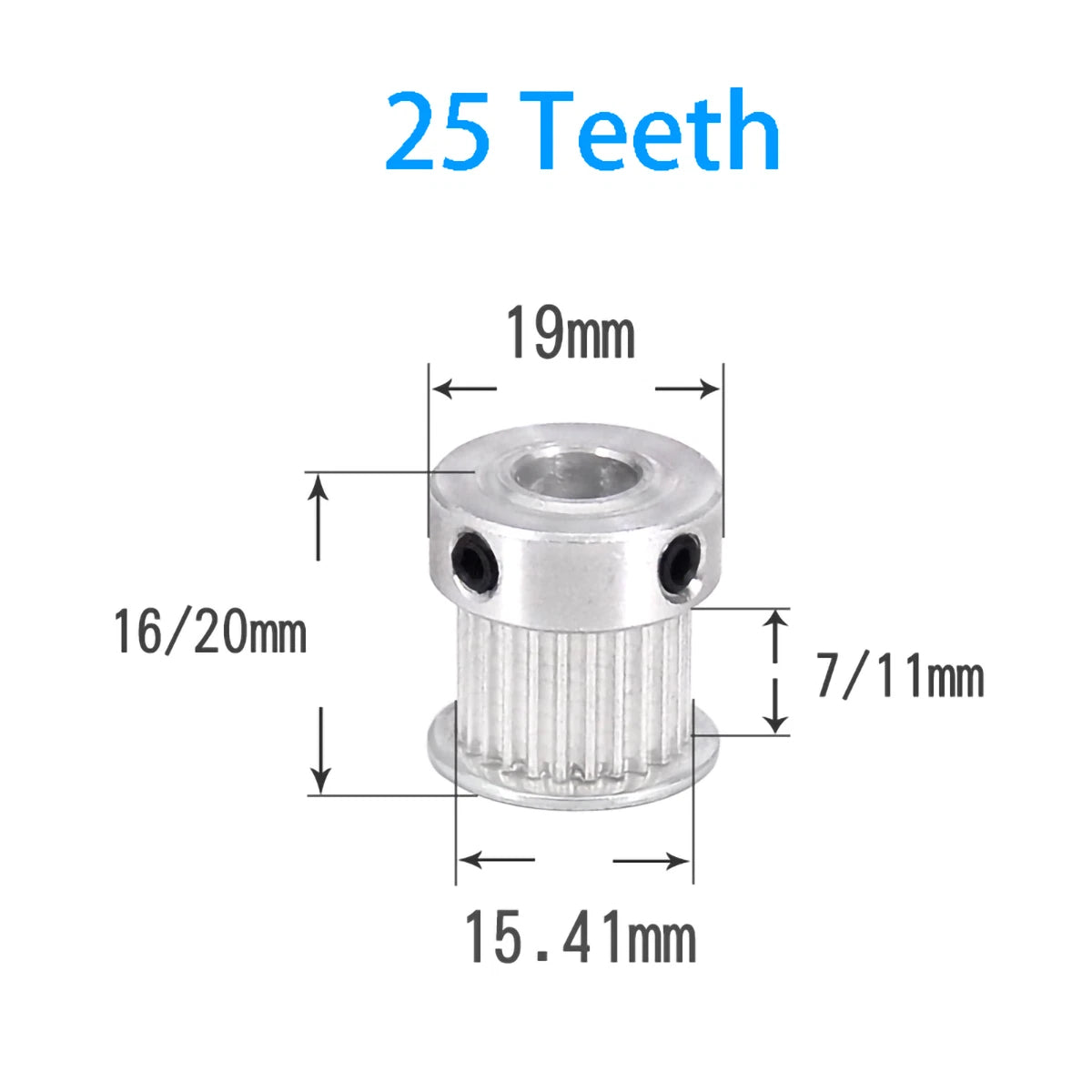 K-type GT2 6mm-10mm Timing Belt Pulley 16 20 24 25 26 Teeth for CNC Step Motor