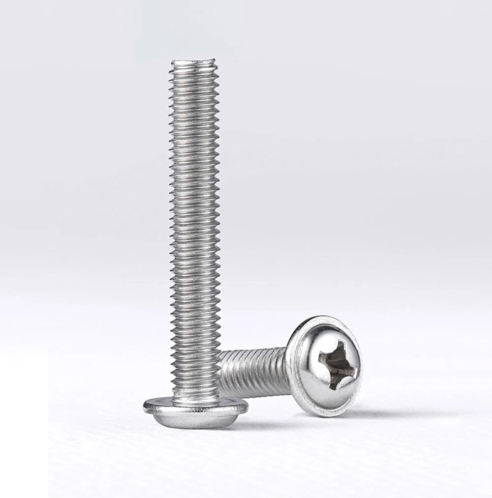 Phillips Flanged Button Head Screws M1.4–M6 | 304 Stainless Steel - HomeDIYer