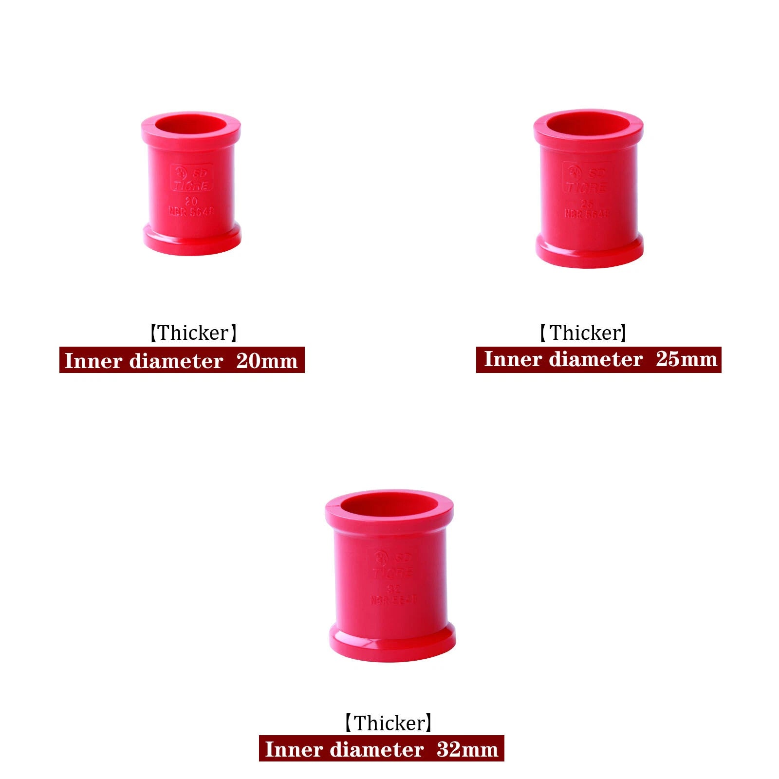 PVC Red Thicker Pipe Fittings Tee Socket T Type Elbows Solvent