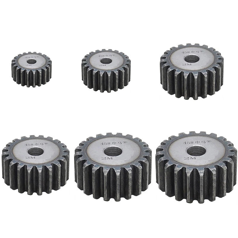 2 Modulus Spur Gear 10T - 55T Flat Gear 45 Steel Transmission Gears OD 24-114mm