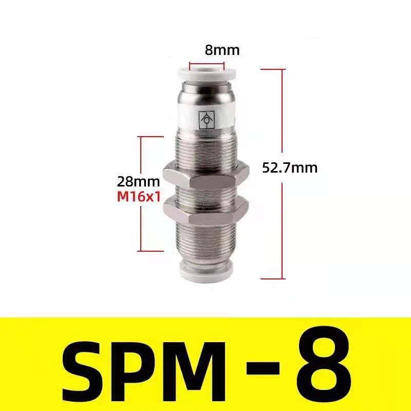 Nylon Pneumatic Bulk Head hose tube inline push fit connector 4mm 8mm 10mm 12mm