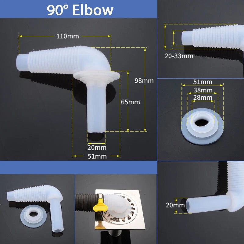 Dishwasher & Washing Machine Hose Connector — Y Splitter Tee & Elbow Fitting