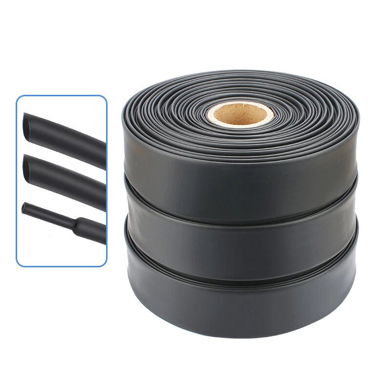 Black Heat Shrink Tubing 30mm–100mm | 2:1 Ratio Electrical Wire Sleeving
