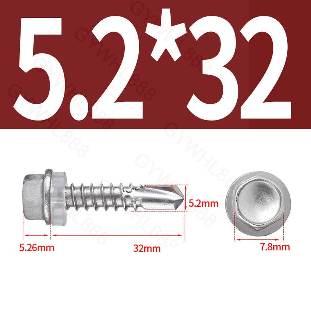410 & A2 Stainless Hex Head Self‑Drilling Tek Screws – for Metal Roofing & Sheeting