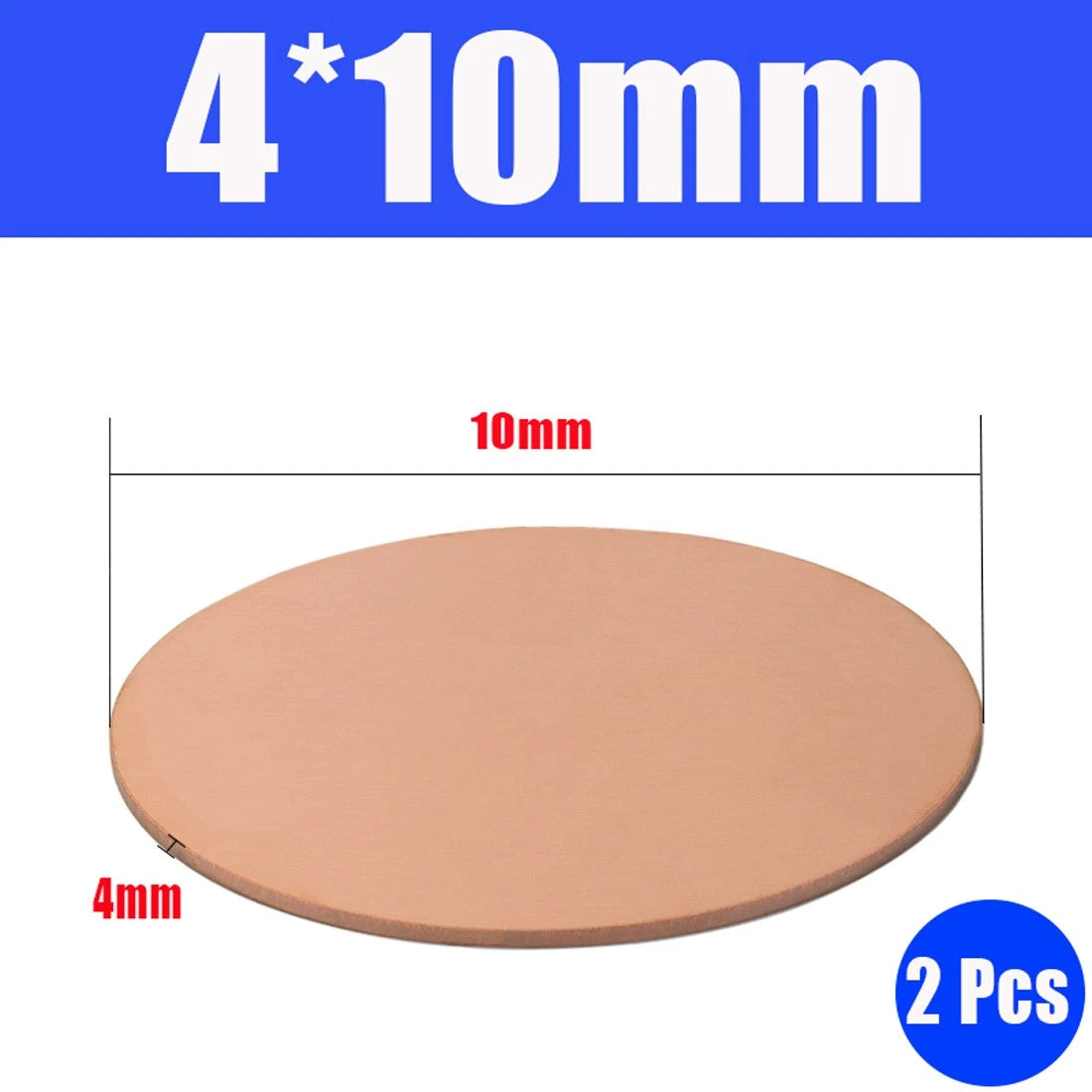 Thick 1.6-6mm Solid 99% Pure Copper Blanks Discs Ø 10-300mm Round Plate Metal