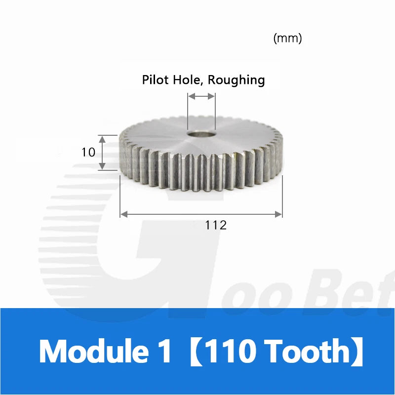Mod 1 1.5 2 2.5 3 4 5 Spur Gear C45 Steel 12 Tooth - 160 Tooth Motor Pinion Flat