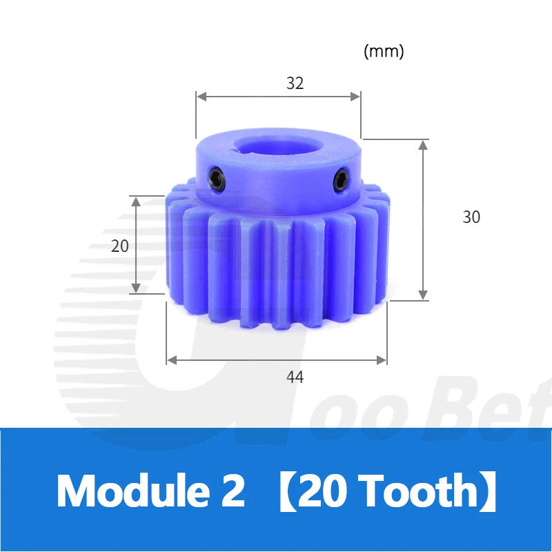 Mod 1/1.5/2 Precision Spur Gear Pinion 15-120 Tooth with Step Bore 4-16mm Nylon