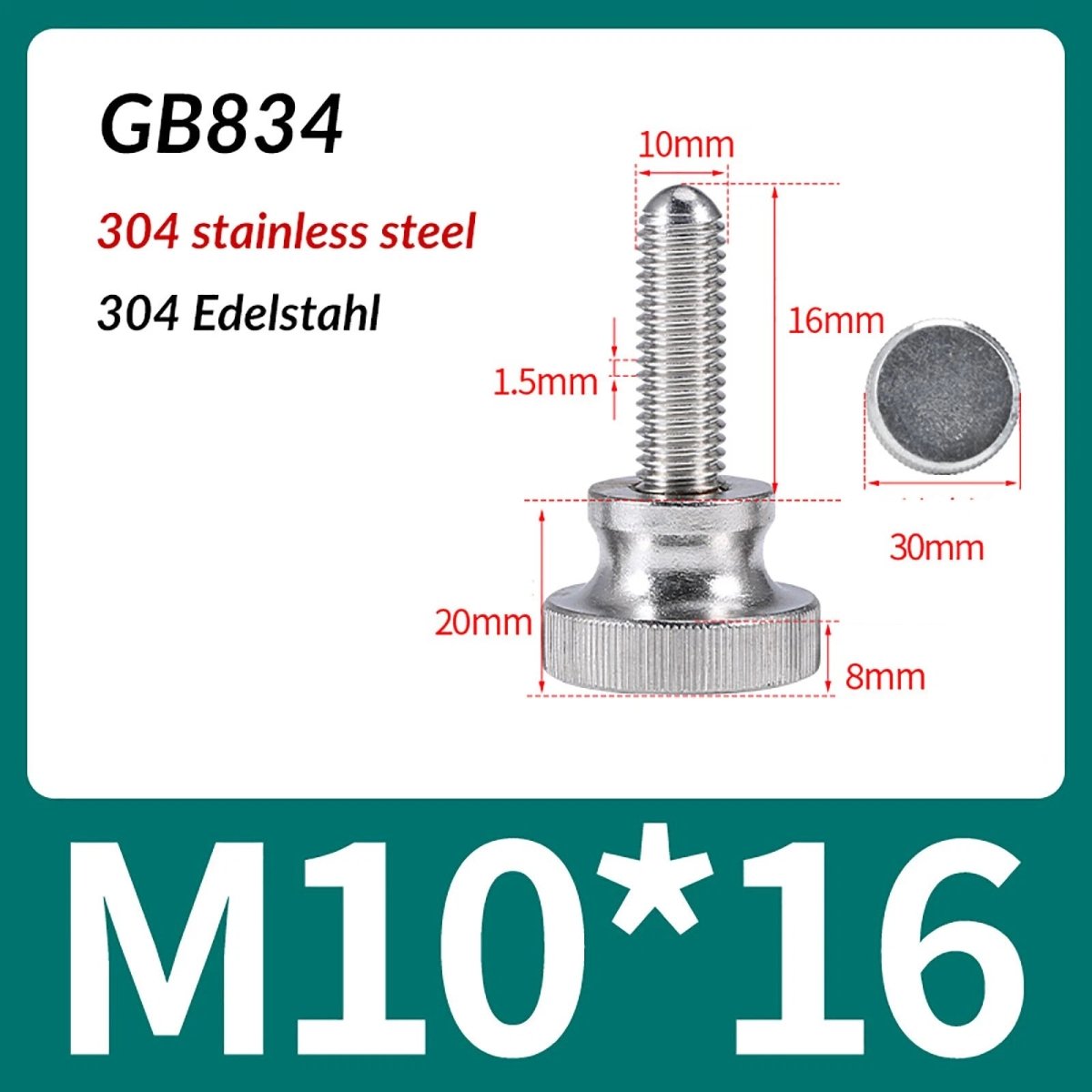 A2 Stainless Steel Knurled Thumb Screws – M2 to M10, Hand Turn Knob Bolts, 4 - 60mm Lengths - HomeDIYer