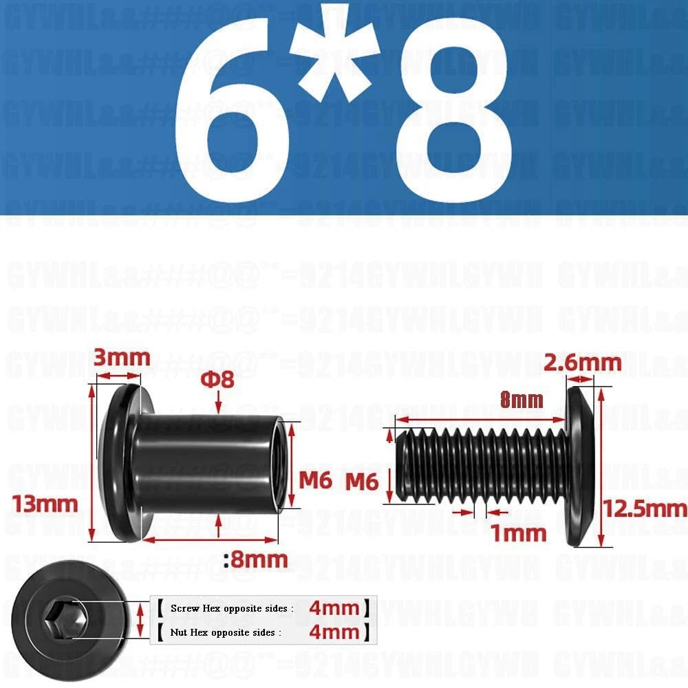 Metric Furniture Connector Bolts with End Cap Nuts — Stainless Steel M2 to M10