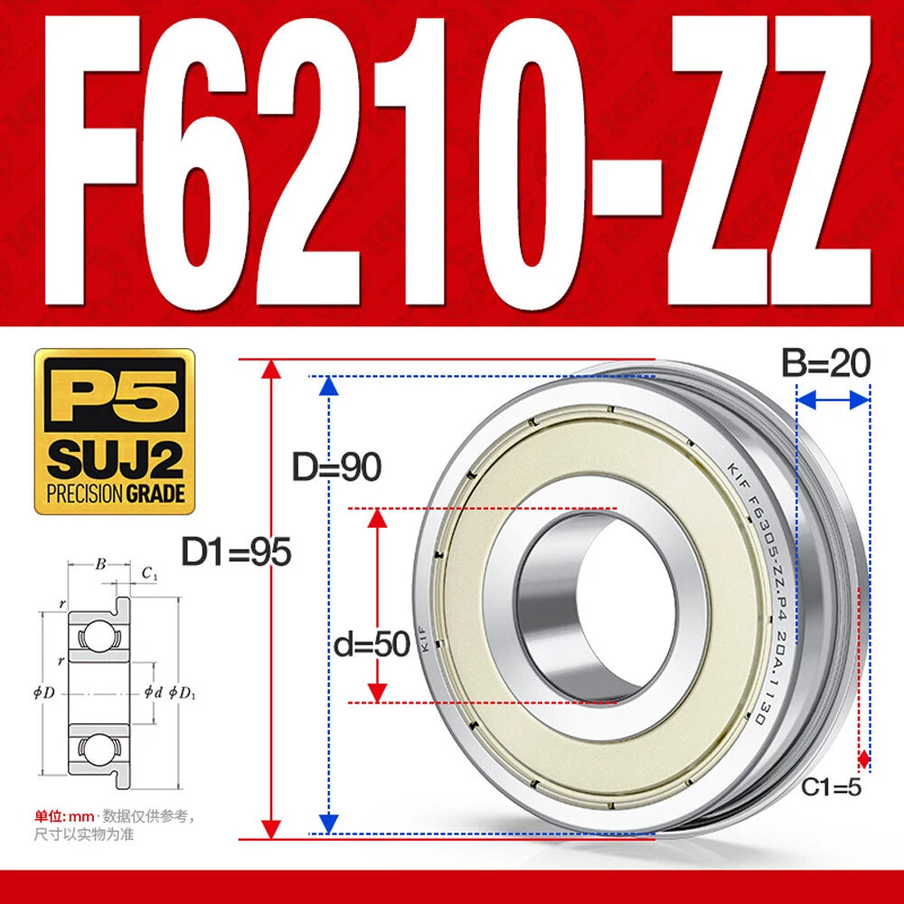 Mini Metal Shielded Flanged Ball Bearings - Model Complete Inner Diameter 2-50mm