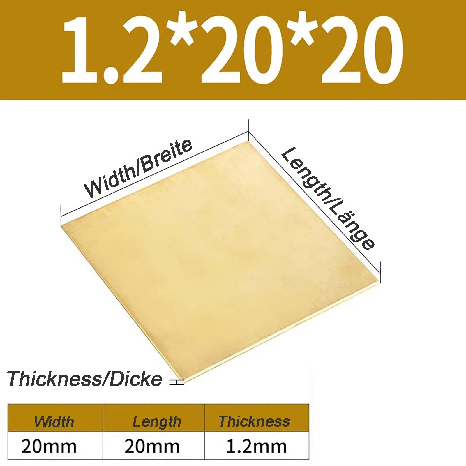 Natural Brass Sheet Metal guillotine cut - 0.3mm - 3.0mm - Multiple Sizes