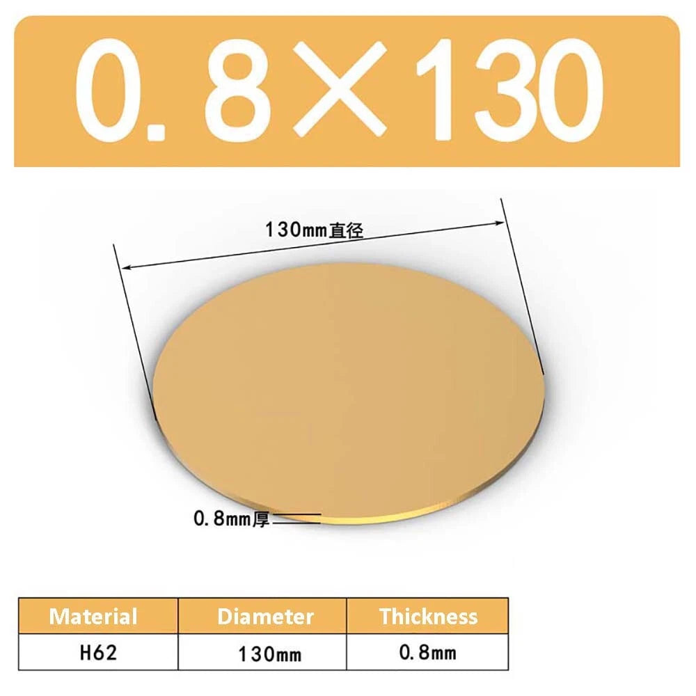 H62 Solids Brass Discs Blanks Metal Round Sheets OD 10mm-300mm Thick 0.3mm-4mm
