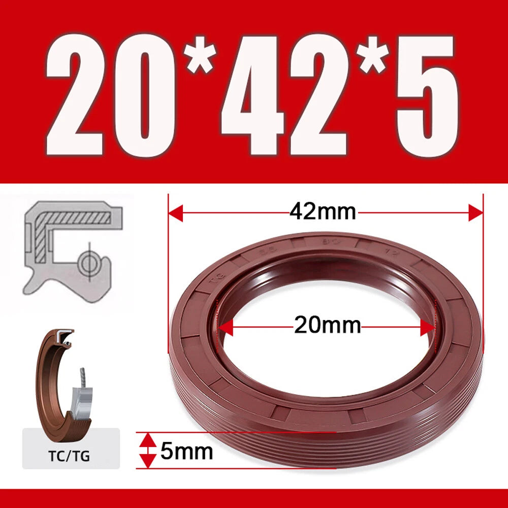 Metric TC Oil Seal FKM Dual Lip Rotary Shaft Seal 8mm–40mm Bore