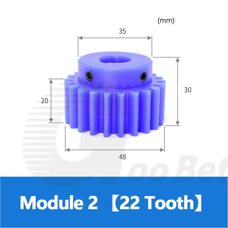 Mod 1/1.5/2 Precision Spur Gear Pinion 15-120 Tooth with Step Bore 4-16mm Nylon