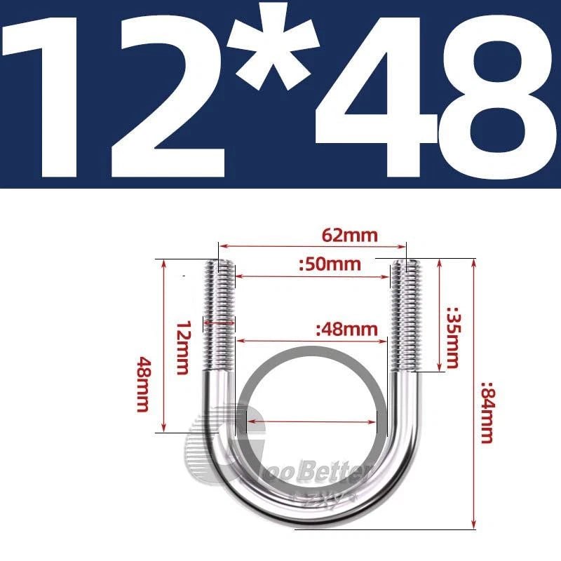 Square U - Bolts Stainless Steel — M6 to M24 | 304 A2 & 316 A4 Marine Grade - HomeDIYer
