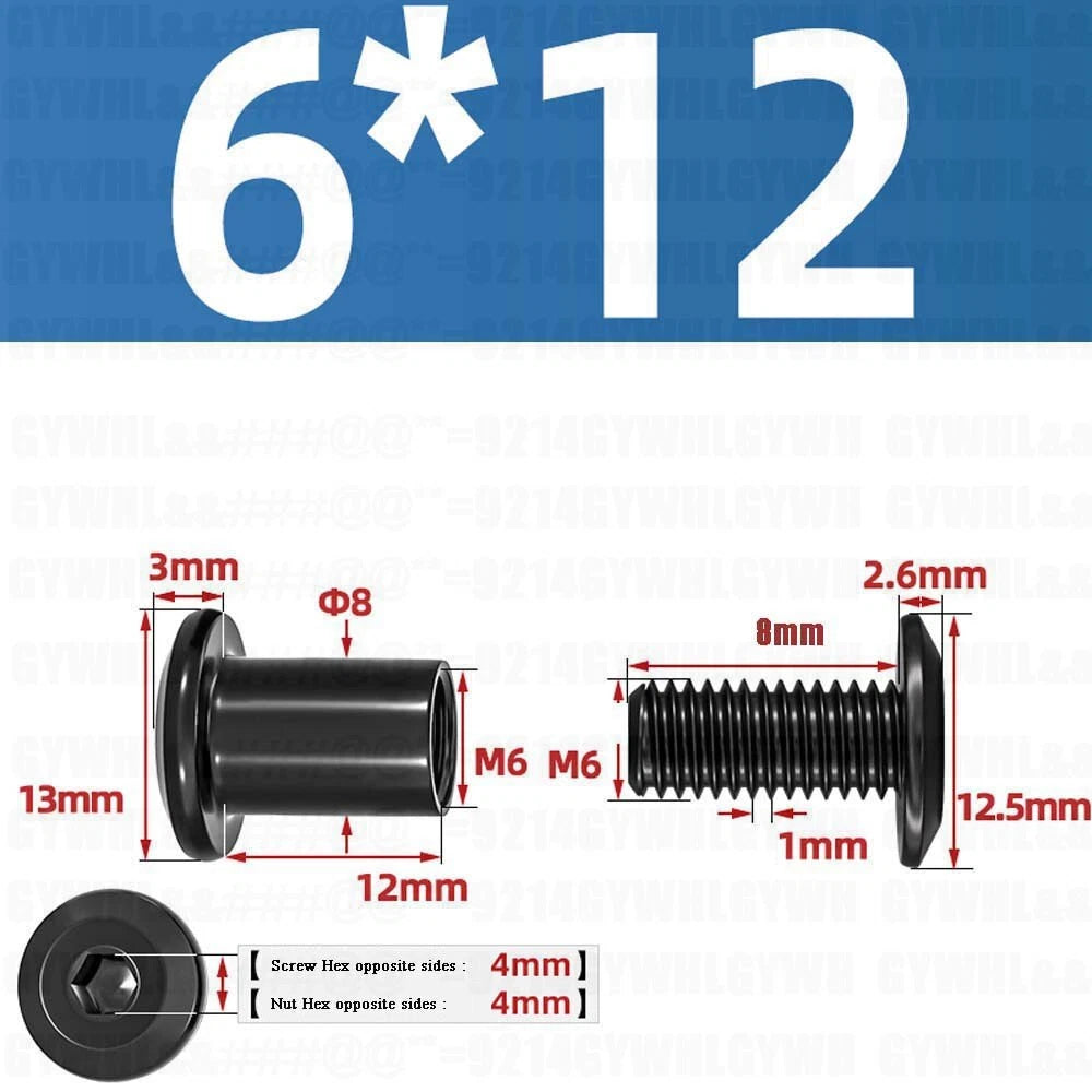 Metric Furniture Connector Bolts with End Cap Nuts — Stainless Steel M2 to M10
