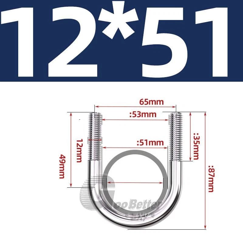 Square U - Bolts Stainless Steel — M6 to M24 | 304 A2 & 316 A4 Marine Grade - HomeDIYer