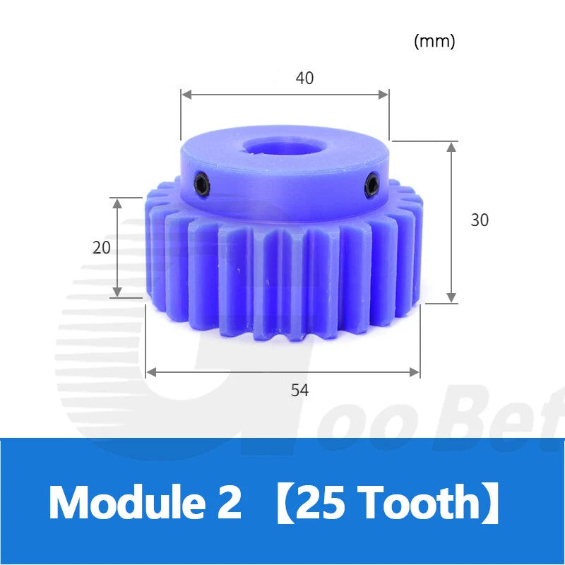 Mod 1/1.5/2 Precision Spur Gear Pinion 15-120 Tooth with Step Bore 4-16mm Nylon