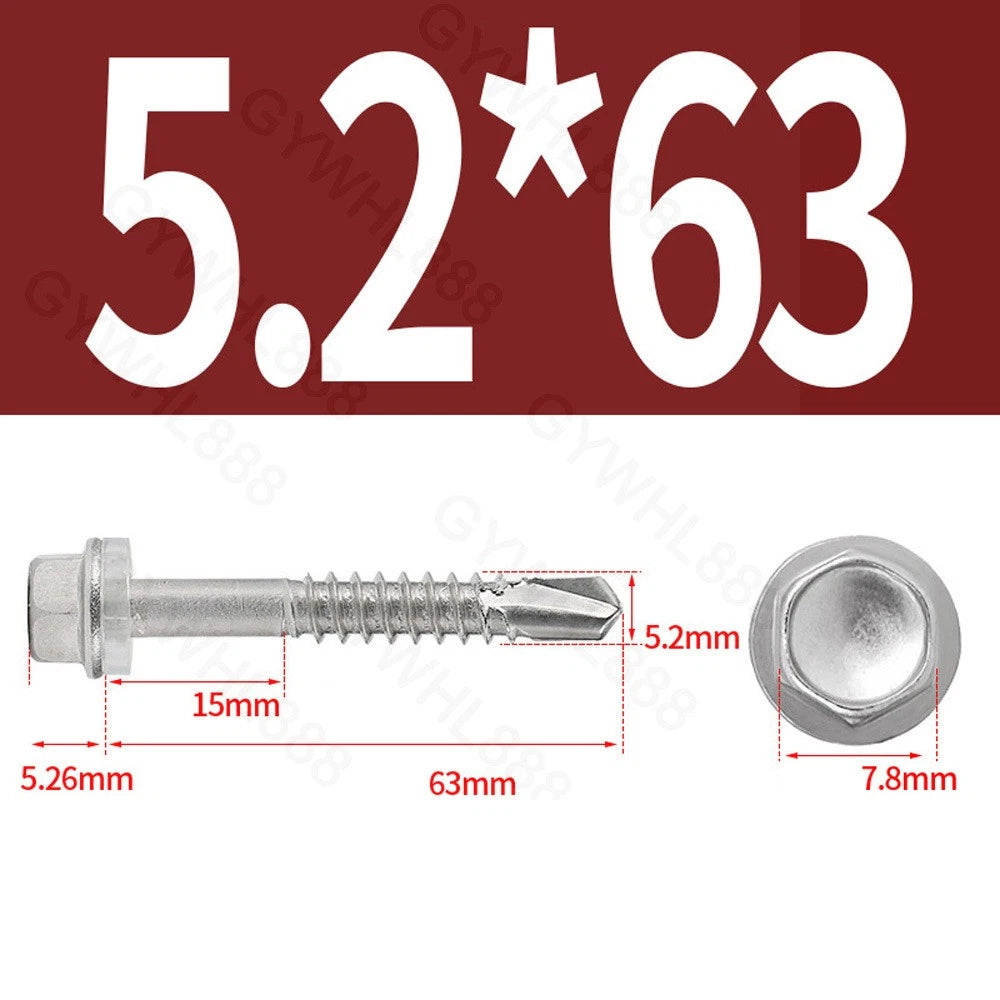 410 & A2 Stainless Hex Head Self‑Drilling Tek Screws – for Metal Roofing & Sheeting