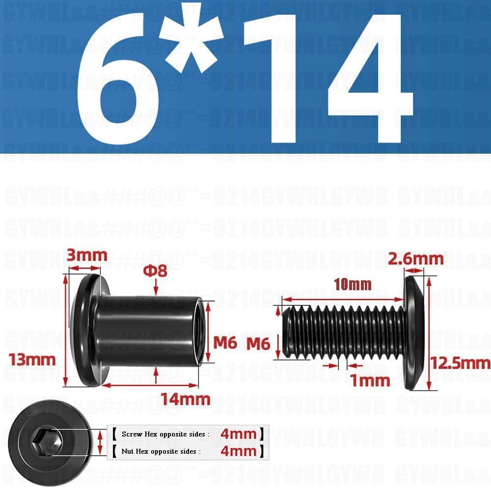 Metric Furniture Connector Bolts with End Cap Nuts — Stainless Steel M2 to M10