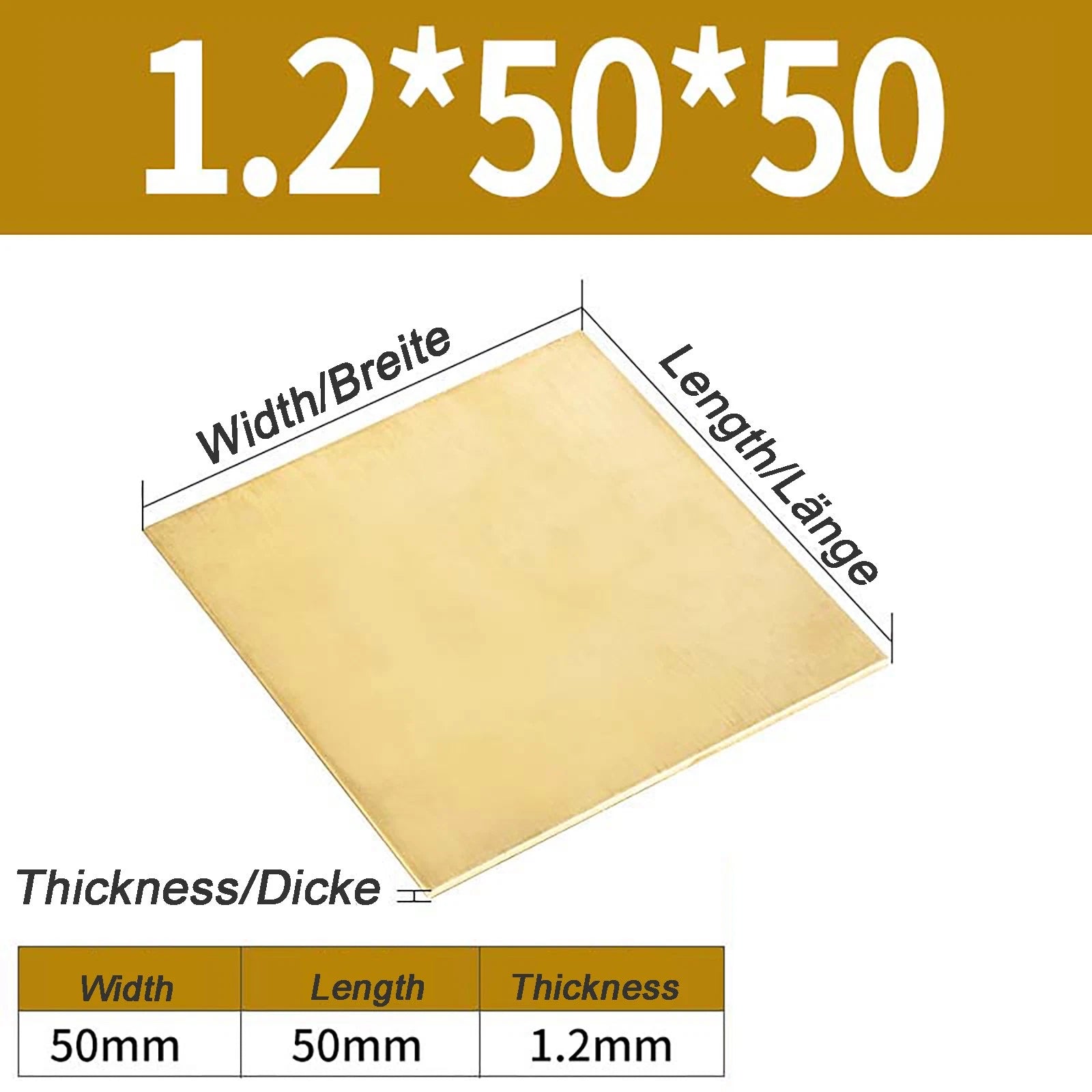 Natural Brass Sheet Metal guillotine cut - 0.3mm - 3.0mm - Multiple Sizes