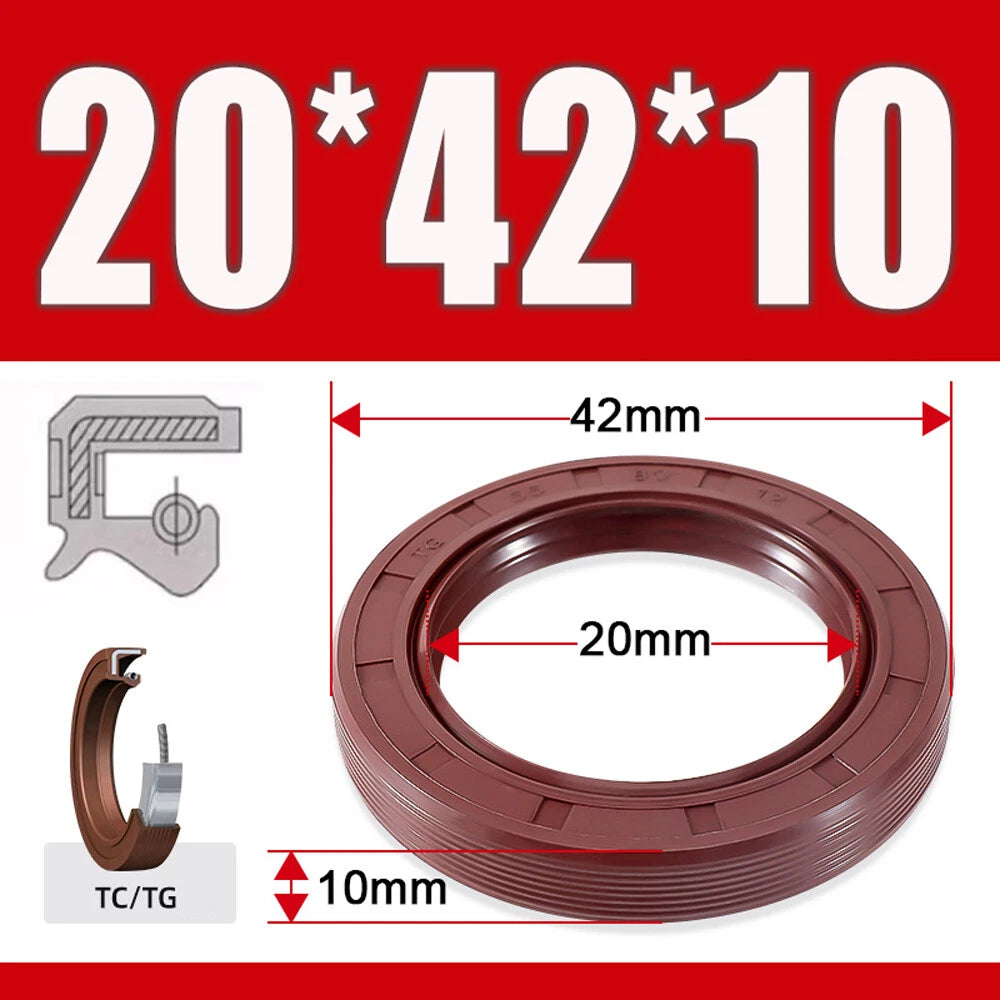 Metric TC Oil Seal FKM Dual Lip Rotary Shaft Seal 8mm–40mm Bore