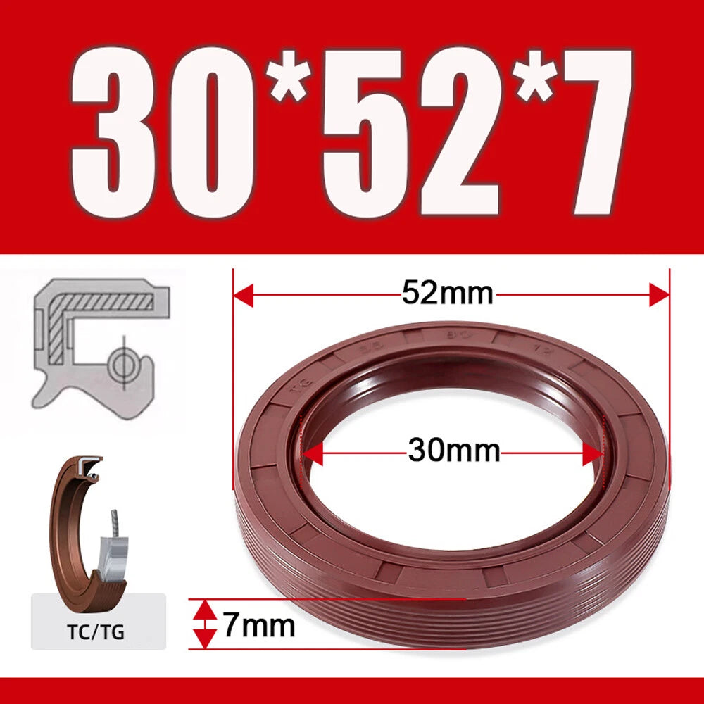 TC/TG Dual Lip FKM Oil Seal — Metric Rotary Shaft Sealing Ring, ID 25–50mm