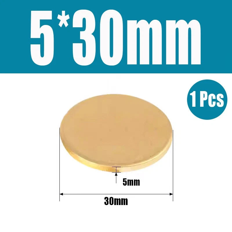 Thick 0.5mm-6mm Solid Brass Discs Blanks Discs Ø 20mm-300mm Metal Round Sheets