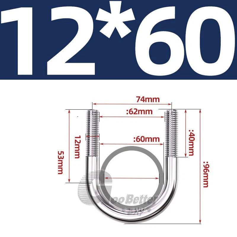 Square U - Bolts Stainless Steel — M6 to M24 | 304 A2 & 316 A4 Marine Grade - HomeDIYer