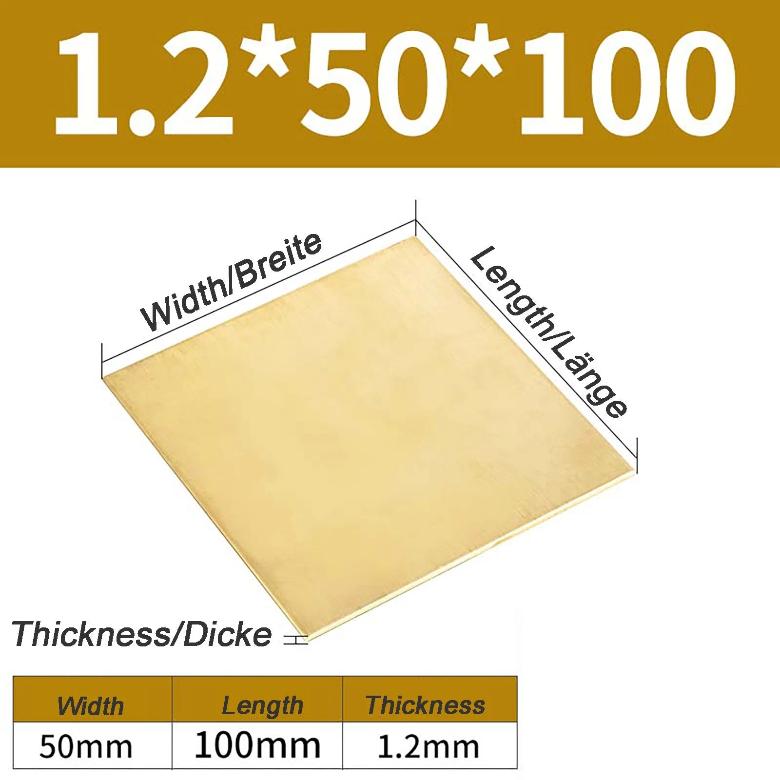 Natural Brass Sheet Metal guillotine cut - 0.3mm - 3.0mm - Multiple Sizes