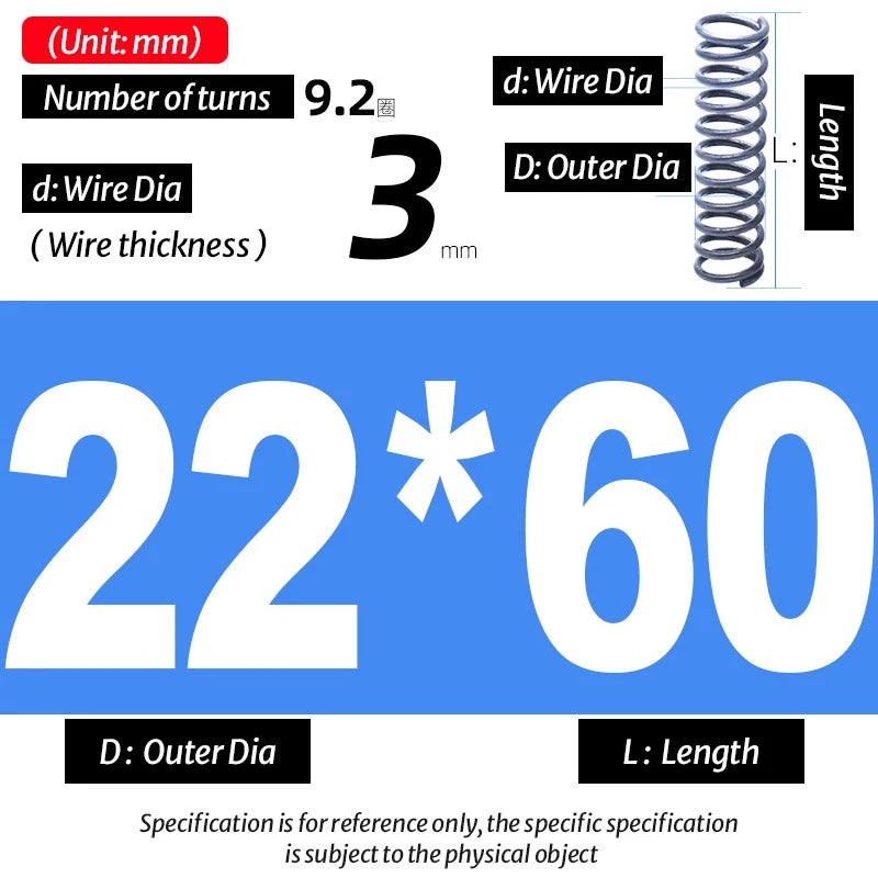 Compression Spring Pressure Big, Wire Dia 3.0mm Diameter 16-40mm Length 20-200mm