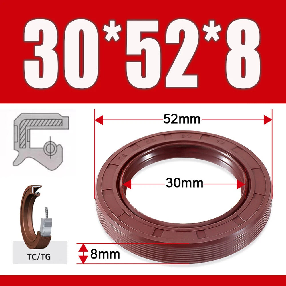 TC/TG Dual Lip FKM Oil Seal — Metric Rotary Shaft Sealing Ring, ID 25–50mm