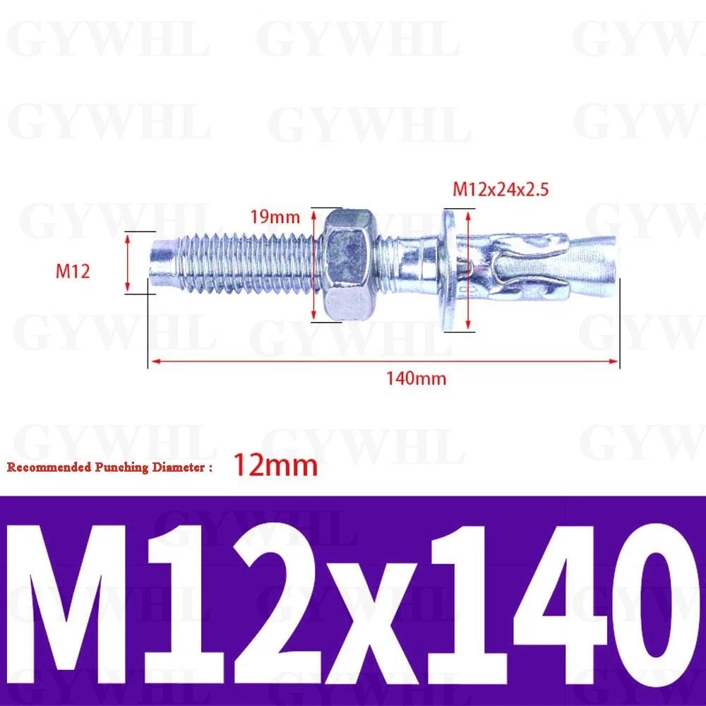 Hex Head Expansion Anchor Bolts — M6 to M20, Stainless Steel A2 & Zinc Plated, Extra Long